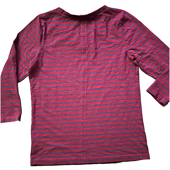 J. Crew Factory Jeweled Striped 3/4 sleeve - Picture 7 of 11